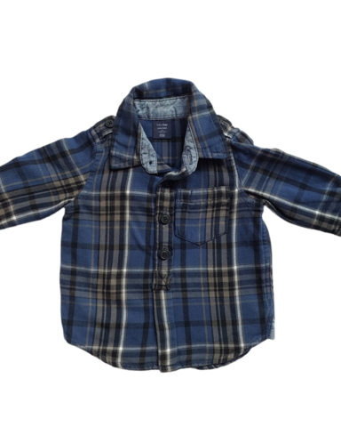 3-6mths Blue Plaid LS Shirt