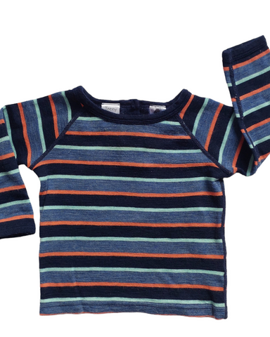 6-9mths Striped Merino LS top