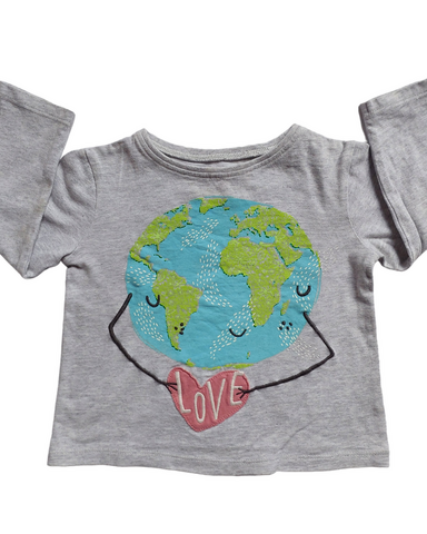 12-18mths World print LS top