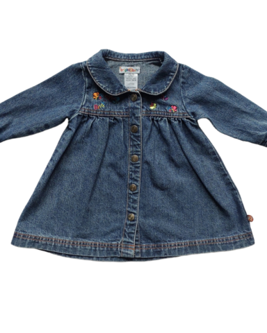 Size 00 Denim Dress with bright embroidery