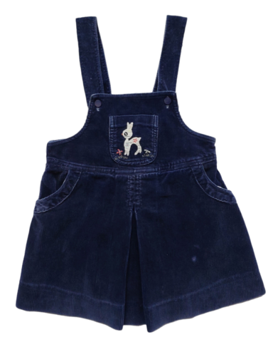 Size 2 Vintage Navy Corduroy Pinafore