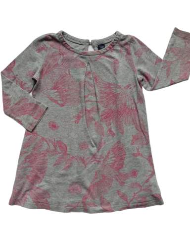 Size 3 Grey with pink print LS Tunic