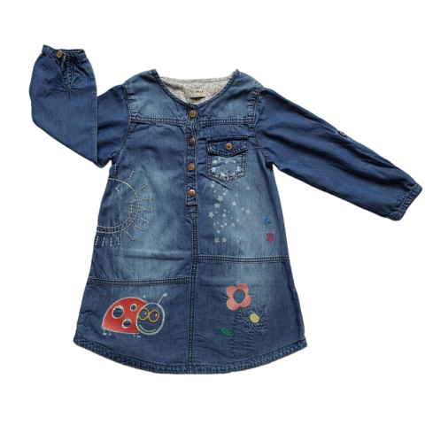 Size 2-3 Demin Dress with embroidery
