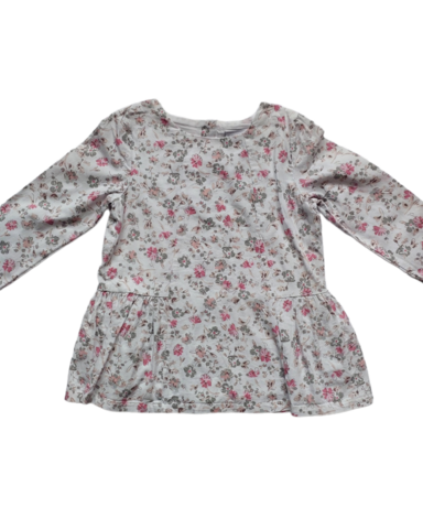 Size 2 white LS floral Tunic