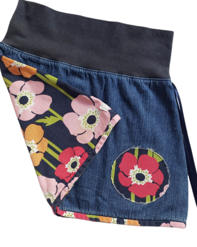 Size 2 Two way Denim and Floral Print Skirt (NZ made)
