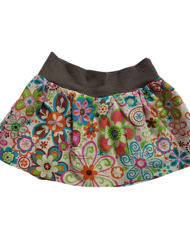 Size 1 Reversible Merino/Cotton Floral Skirt