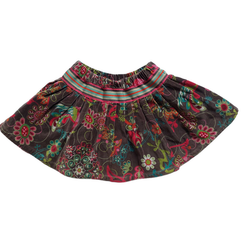 Size 116cm Velvet feel lined floral Skirt
