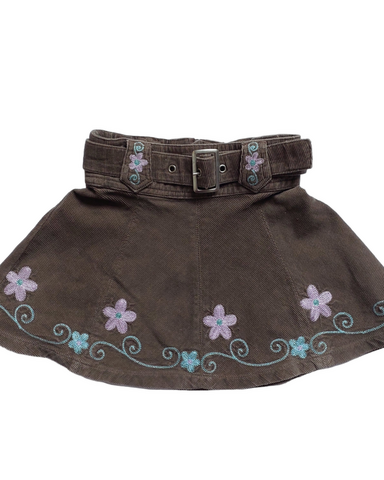 Size 1 Brown embroidered Skirt Y2K