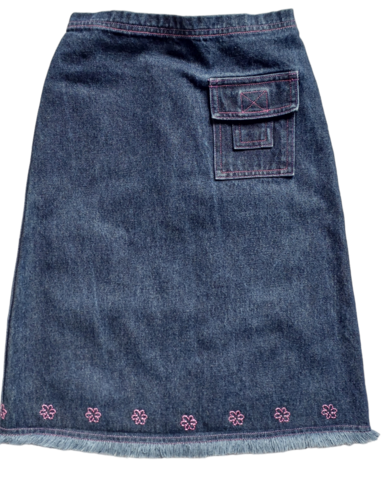 Size 5 Denim skirt with embroidery Y2K