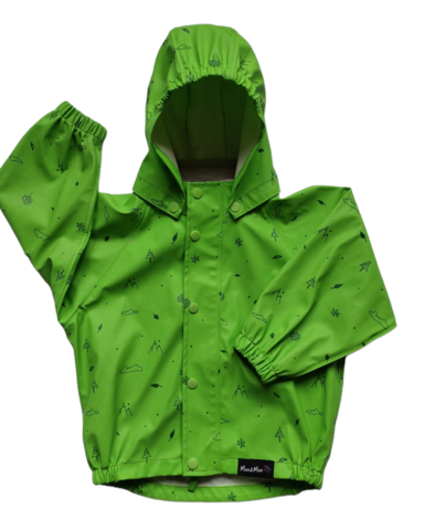 Size 2 Bright Green printed Rain Jacket