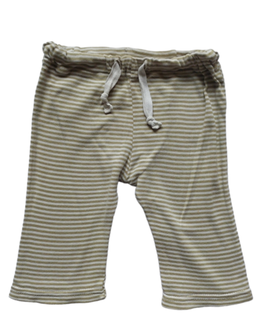 3-6 mths Khaki green striped organic cotton pants