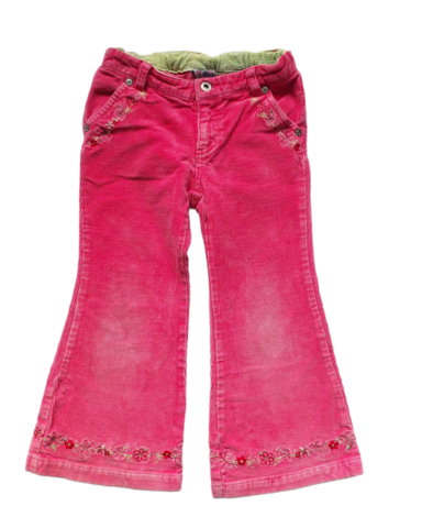 Size 4 Pink flared embroidered Corduroy Pants