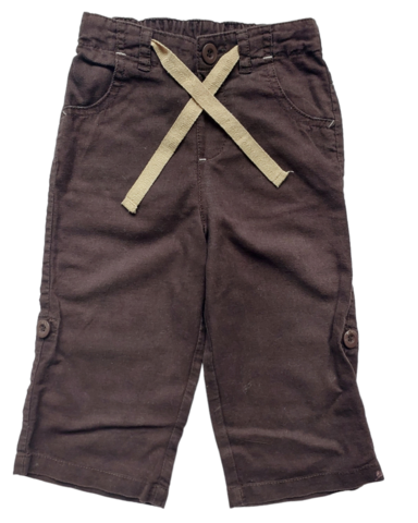 Size 1 Brown Cargo type Linen/Cotton Pants