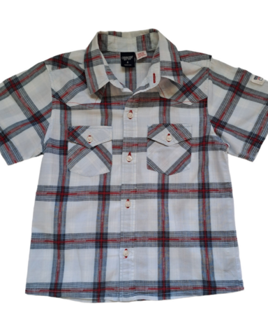 Size 4 Checked Short Sleeved Shirt with screenprint